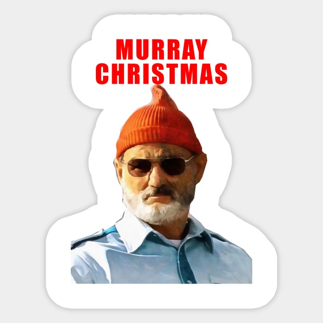 bill murray christmas Sticker by leobishop